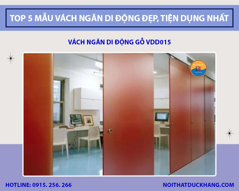 Vách ngăn di động gỗ VDD015 Vách ngăn di động gỗ VDD015