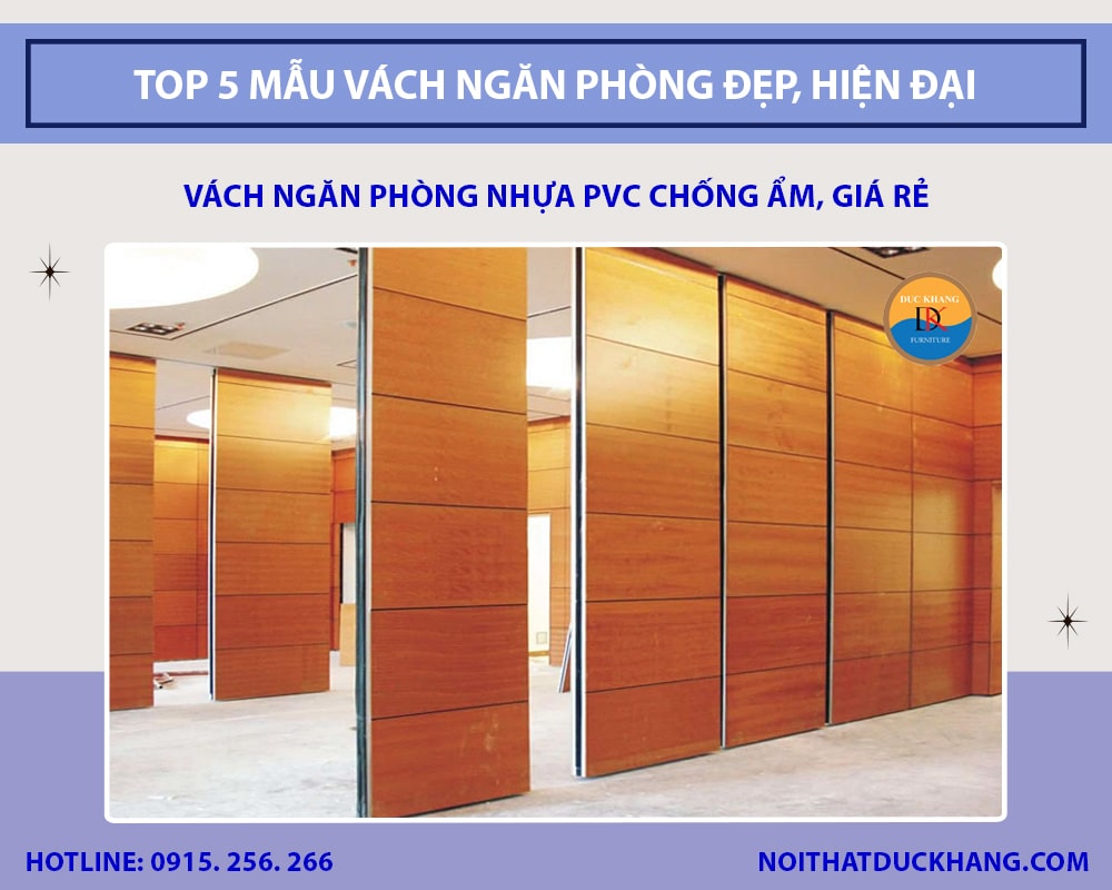 Vách ngăn phòng nhựa PVC chống ẩm, giá rẻ