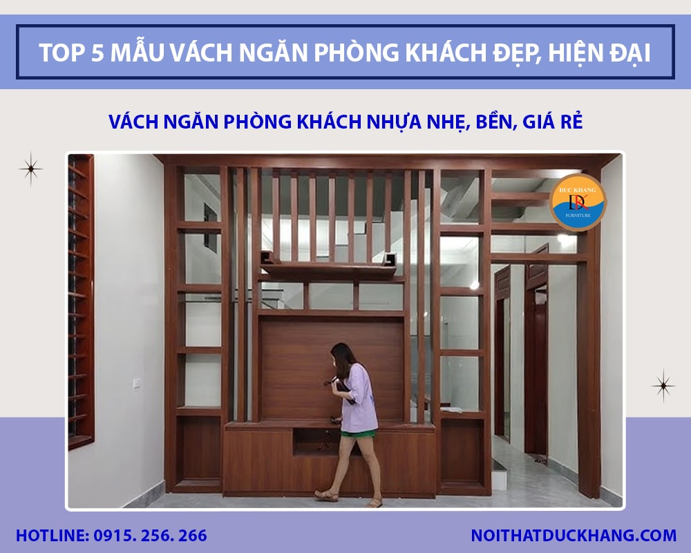 Top 5 mẫu vách ngăn phòng khách đẹp, hiện đại - Báo giá 2025