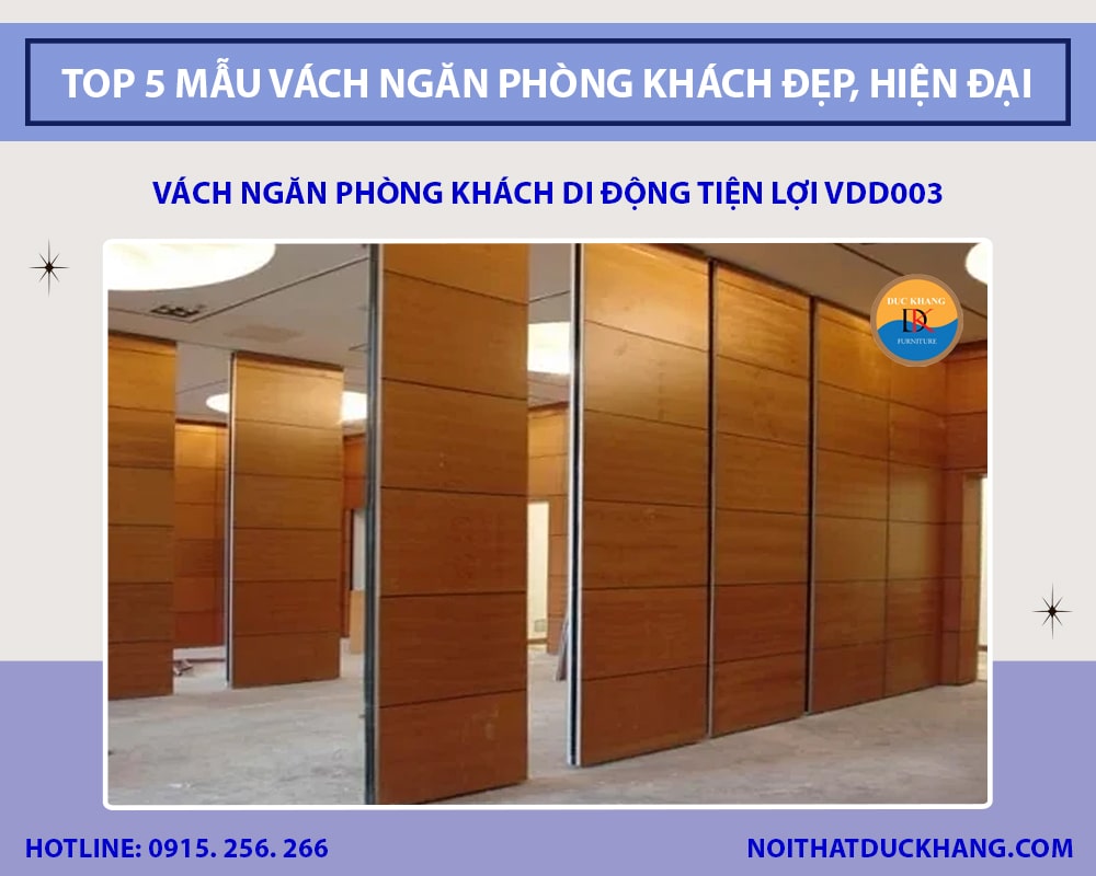Vách ngăn phòng khách di động tiện lợi VDD003