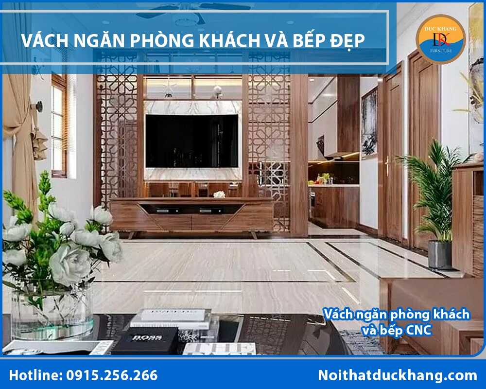Vách ngăn phòng khách và bếp CNC