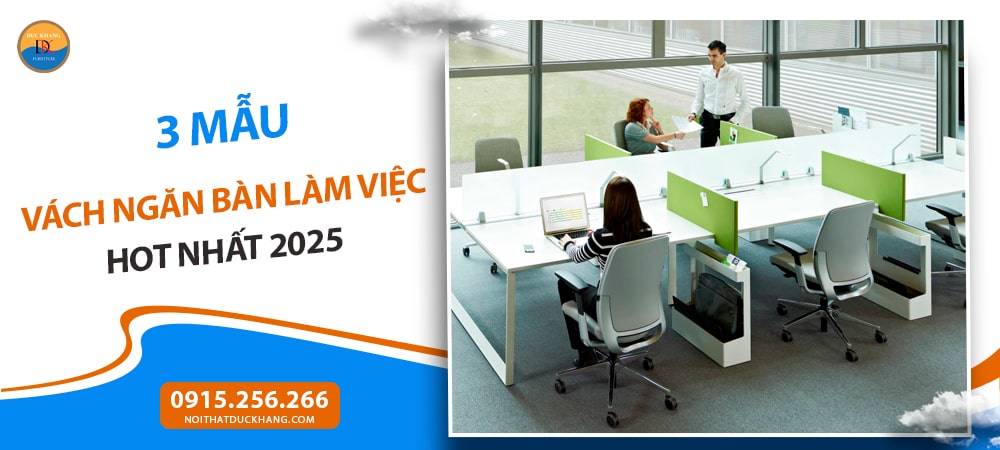 Vách ngăn bàn làm việc bằng kính cường lực