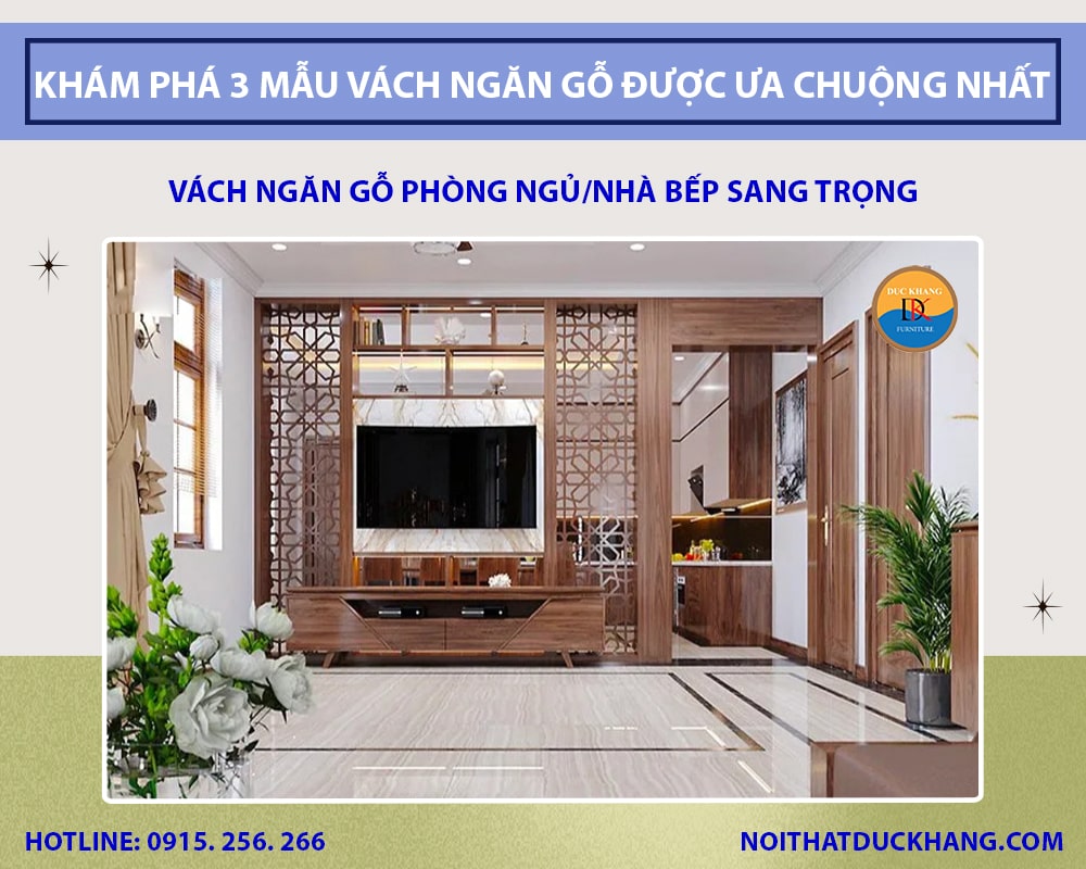 Vách ngăn gỗ phòng ngủ/nhà bếp sang trọng Vách ngăn gỗ phòng ngủ/nhà bếp sang trọng