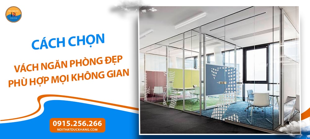 Vách ngăn phòng bằng kính hiện đại