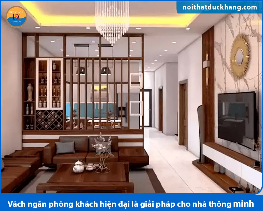 Vách ngăn phòng khách hiện đại là giải pháp cho nhà thông minh