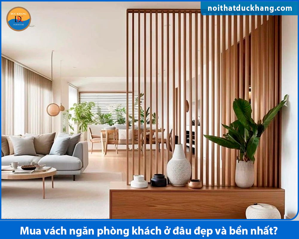 Mua vách ngăn phòng khách ở đâu với vách gỗ công nghiệp
