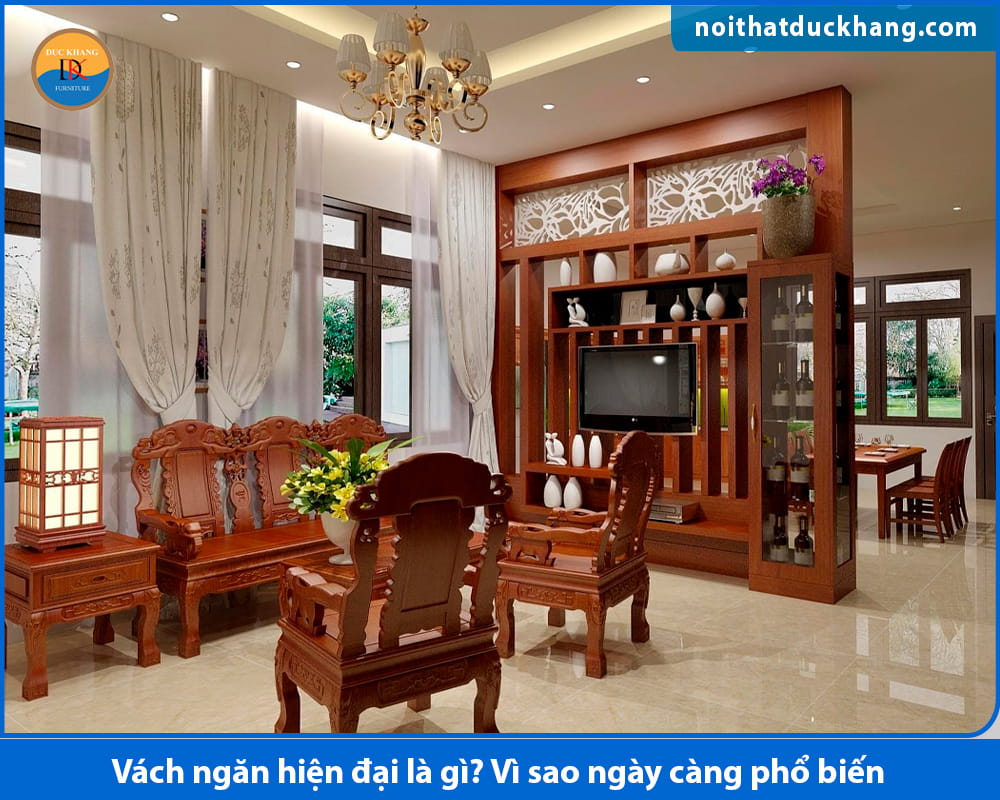 Vách ngăn hiện đại bằng gỗ công nghiệp