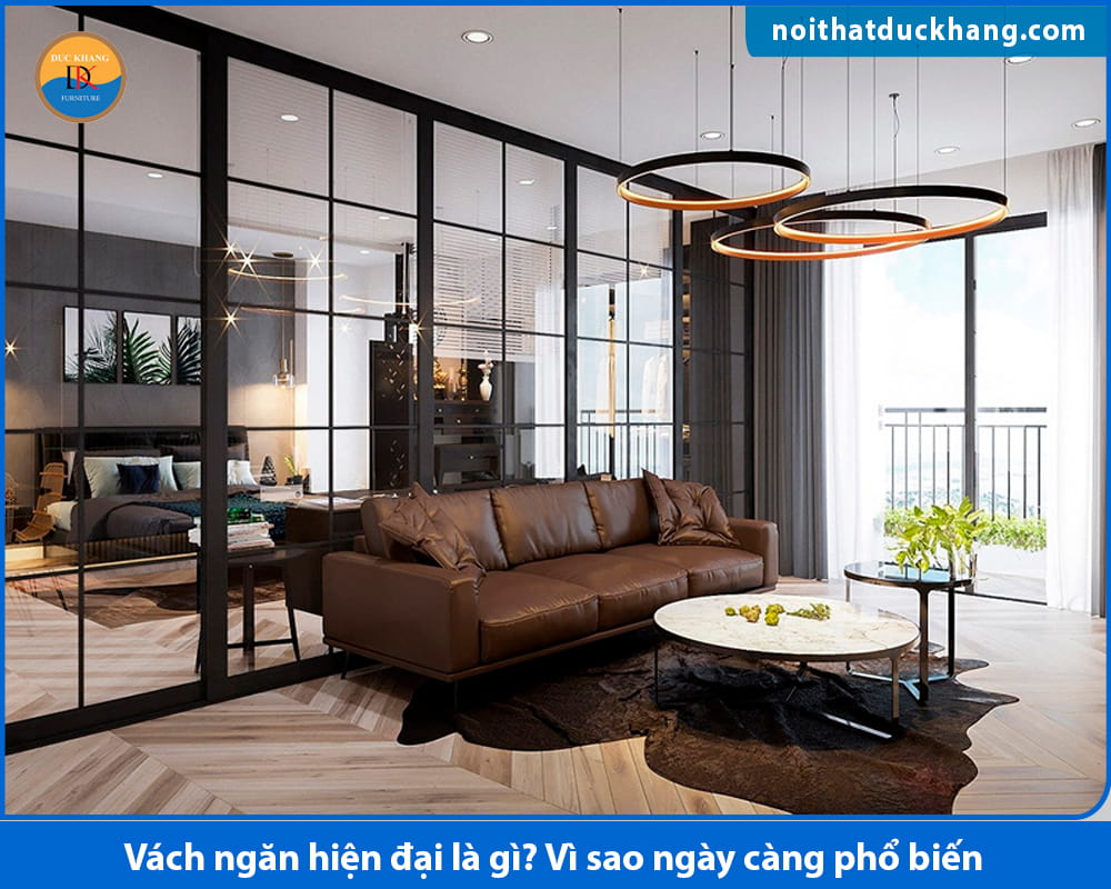 Vách ngăn hiện đại kính và nhôm kính