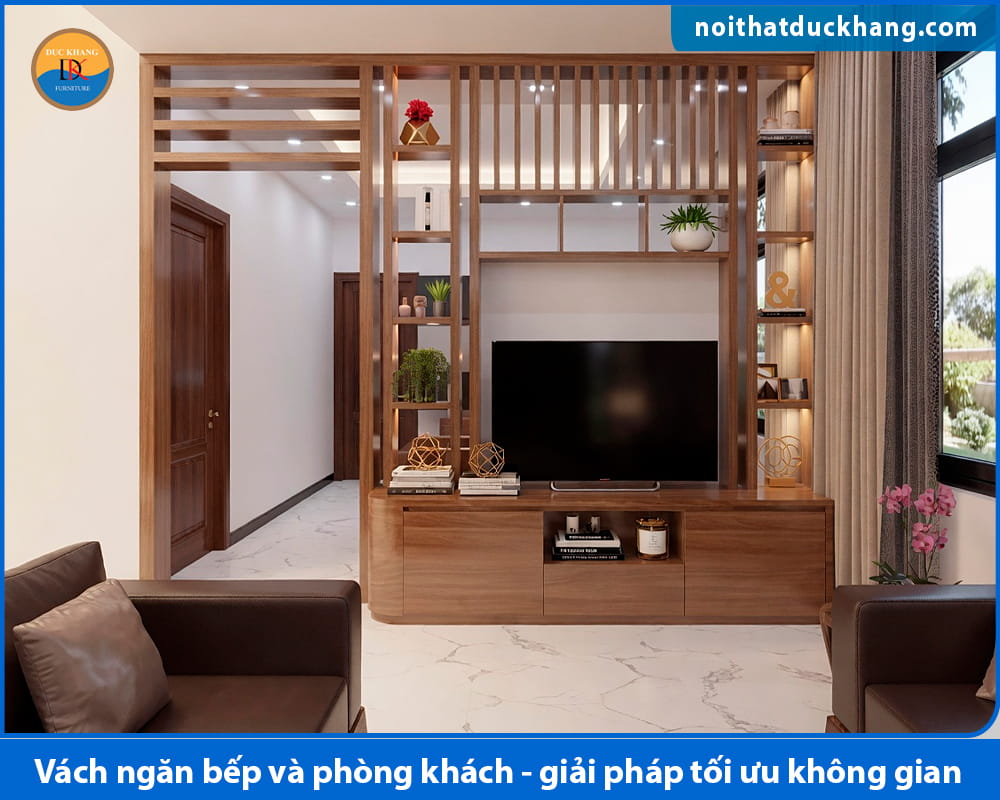 Vách ngăn bếp và phòng khách - giải pháp tối ưu không gian