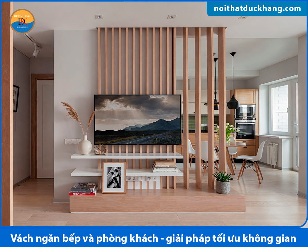 Vách ngăn bếp và phòng khách - giải pháp tối ưu không gian